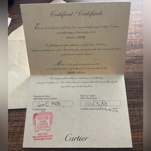 Cartier 3 Diamonds Love Ring, 18K White Gold. - Picture 8 of 9